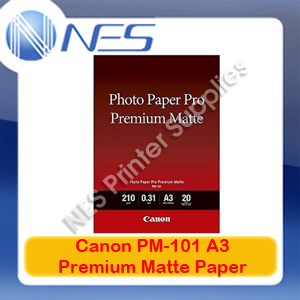 Canon Genuine PM-101 A3 Premium Matte Photo Paper Pro 20 Sheets 210GSM for Pro-10/Pro-10S
